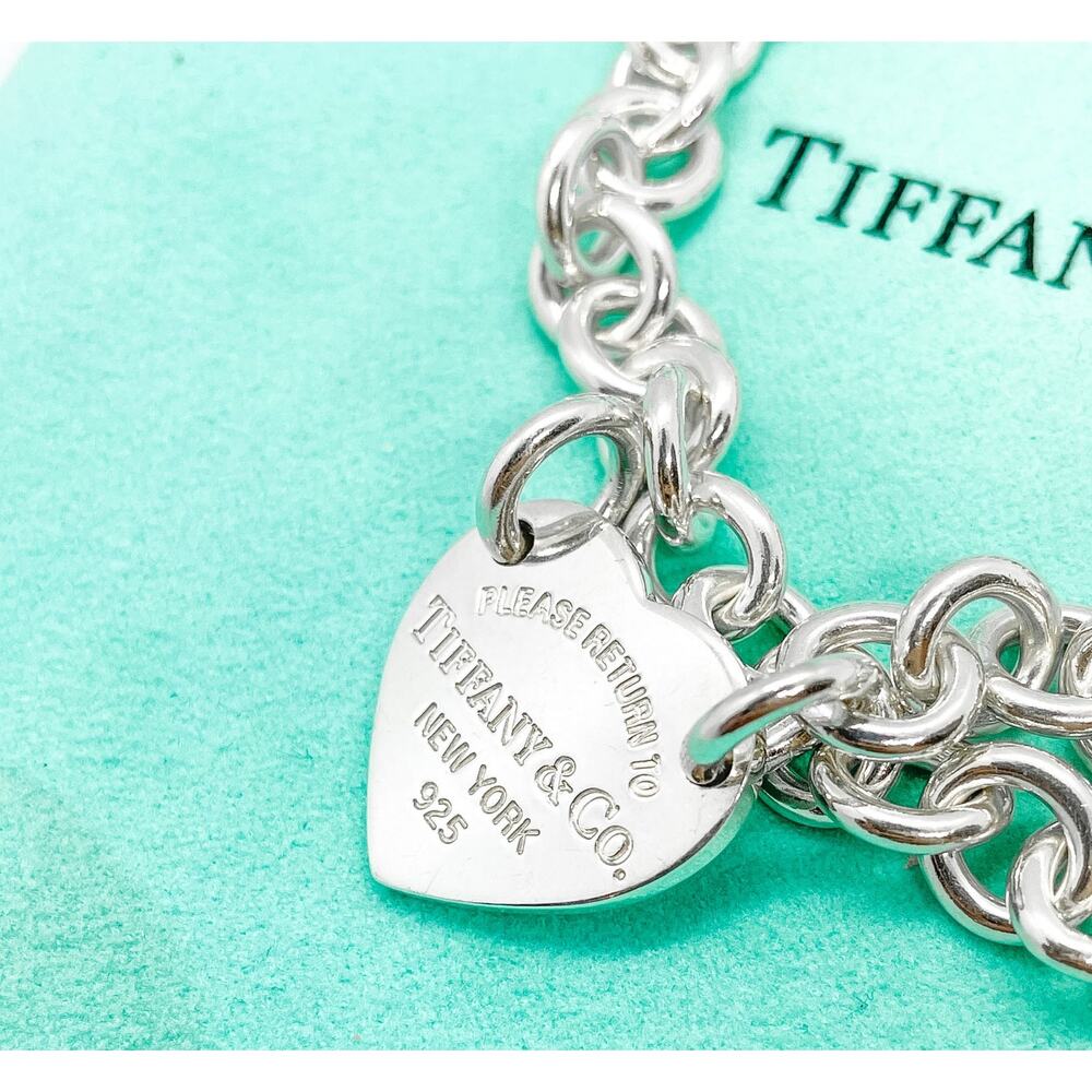 Tiffany & Co. Return to Tiffany Large Heart Tag Necklace Sterling Silver 15" - Picture 3 of 9